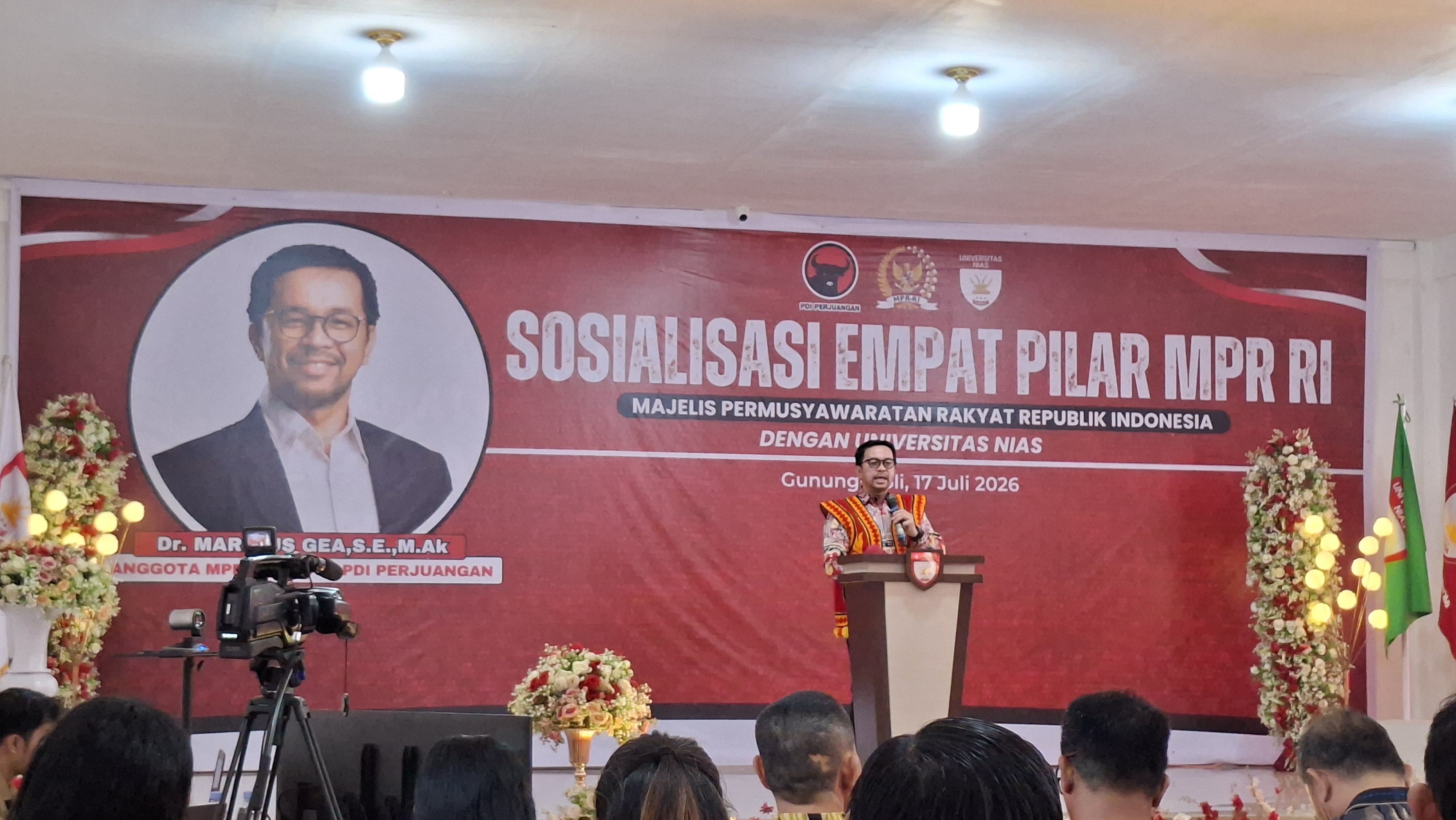 Universitas Nias Gelar Sosialisasi Empat Pilar Kebangsaan Bersama Anggota MPR RI Dr. Marinus Gea, S.E., M.Ak.